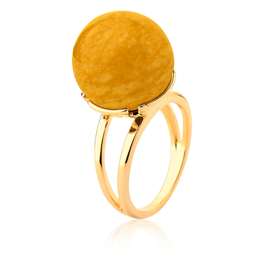 Anel Ball - Feldspato Amarelo Semijoias de luxo e design exclusivo