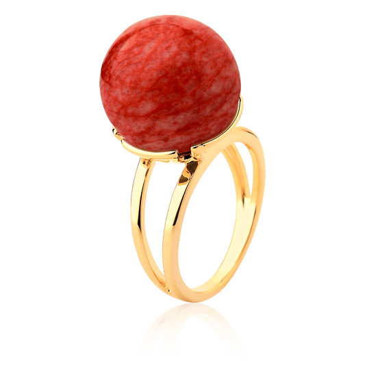 Anel Ball - Feldspato Laranja Semijoias de luxo e design exclusivo