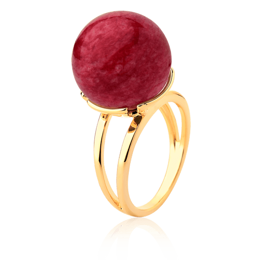Anel Ball - Feldspato Vermelho Semijoias de luxo e design exclusivo