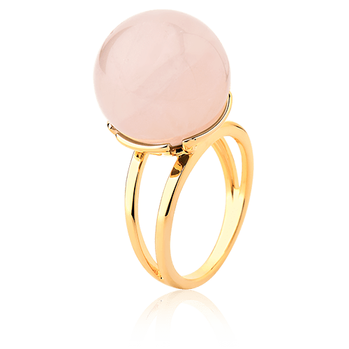 Anel Ball - Quartzo Rosa Semijoias de luxo e design exclusivo