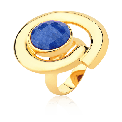 Anel Bella - Feldspato Azul Anil Semijoias de luxo e design exclusivo