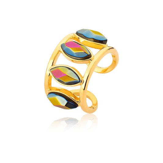 Anel Bem Me Quer - Cristal Multicolorido Semijoias de luxo e design exclusivo