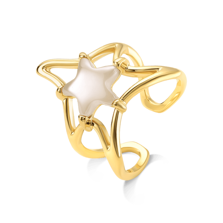 Anel Brisa - Ágata Branca Semijoias de luxo e design exclusivo