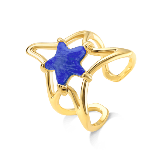 Anel Brisa - Feldspato Azul Anil Semijoias de luxo e design exclusivo