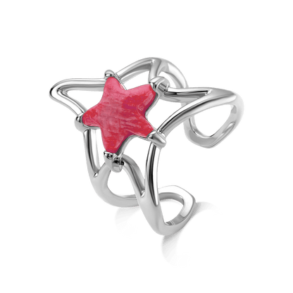 Anel Brisa - Feldspato Vermelho Semijoias de luxo e design exclusivo