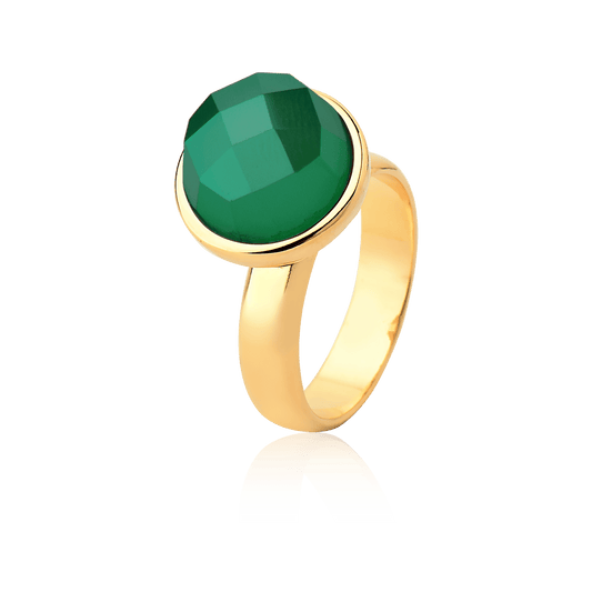 Anel Classic - Ágata Verde Semijoias de luxo e design exclusivo