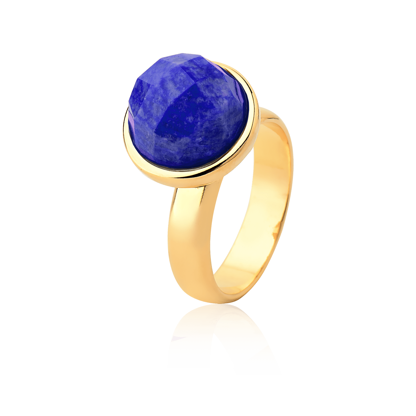 Anel Classic - Feldspato Azul Anil — Ouro 18K | Aimer Joias | semijoia feminina pedra natural