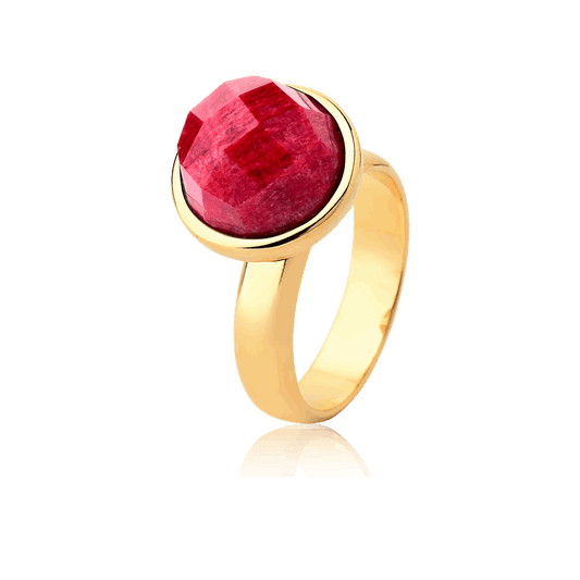 Anel Classic - Feldspato Vermelho Semijoias de luxo e design exclusivo