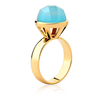 Anel Classic - Howlita Turquesa detalhe — Ouro 18K | Aimer Joias | anel semijoia pedra natural