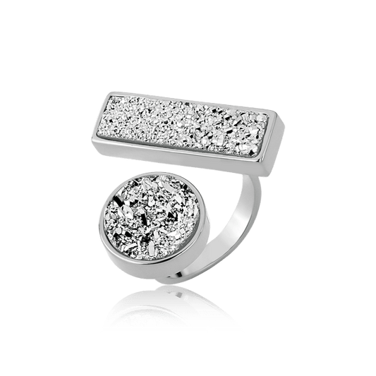 Anel Convicta - Drusa Platina Semijoias de luxo e design exclusivo