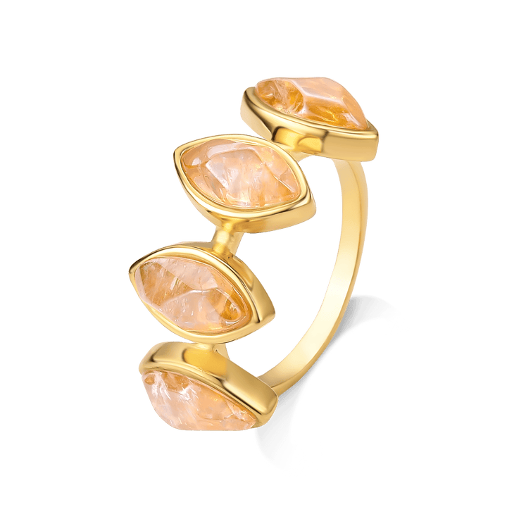 Anel Dália - Citrino Semijoias de luxo e design exclusivo