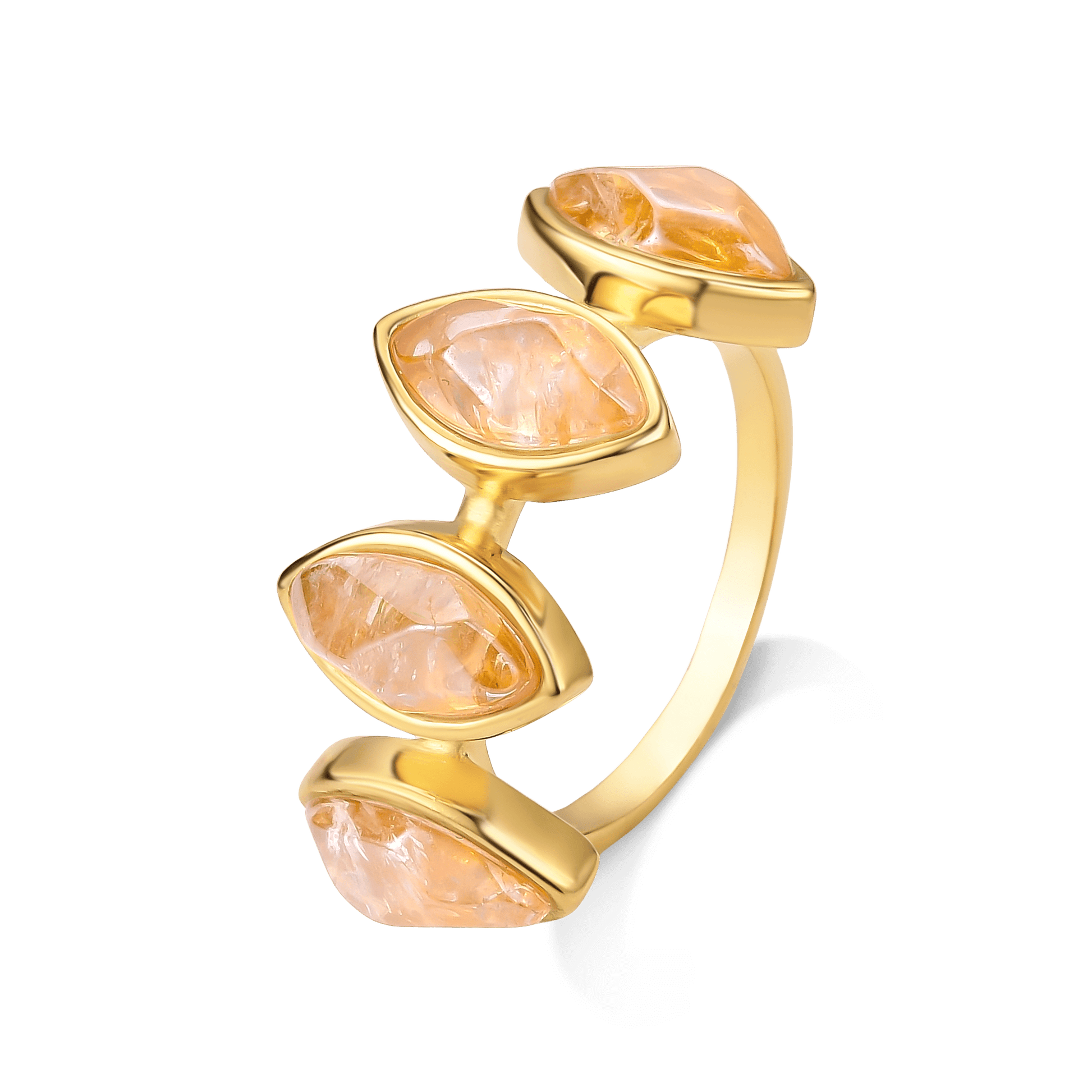 Anel Dália - Citrino Semijoias de luxo e design exclusivo