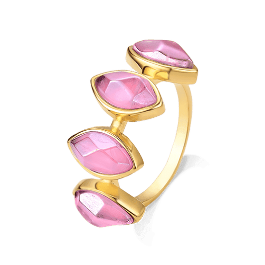 Anel Dália - Quartzo Rosa