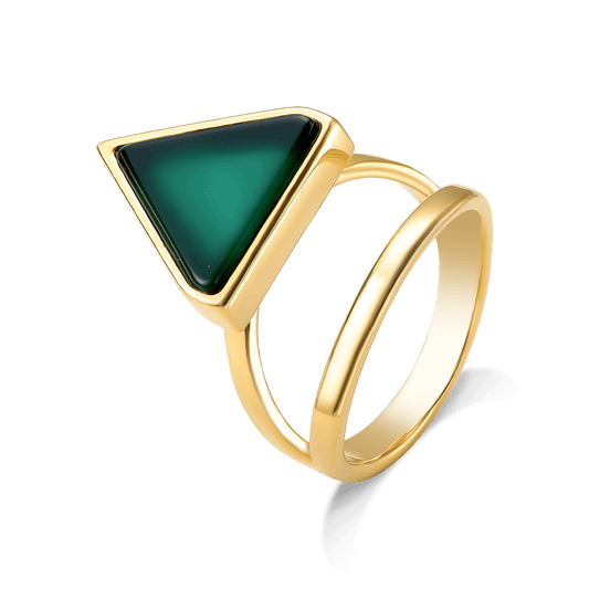 Anel Dynamís - Ágata Verde Semijoias de luxo e design exclusivo