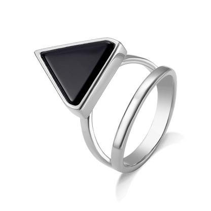 Anel Dynamís - Obsidiana Negra Semijoias de luxo e design exclusivo