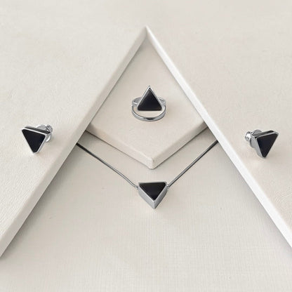 Anel Dynamís - Obsidiana Negra Semijoias de luxo e design exclusivo