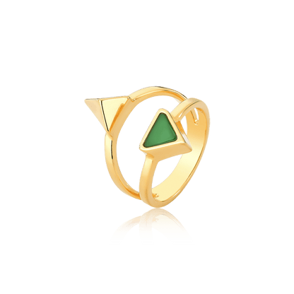Anel Dýo - Ágata Verde Semijoias de luxo e design exclusivo