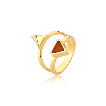 Anel Dýo - Ágata Vermelha Semijoias de luxo e design exclusivo