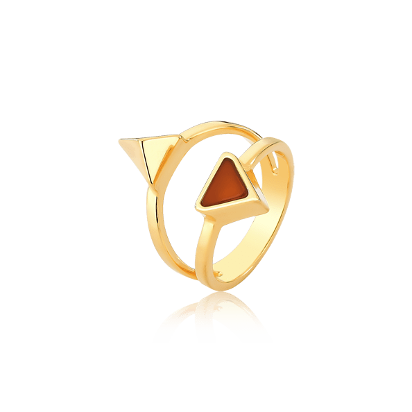 Anel Dýo - Ágata Vermelha Semijoias de luxo e design exclusivo