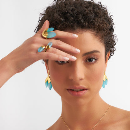 Anel Élémentaire - Ágata Azul Céu Semijoias de luxo e design exclusivo