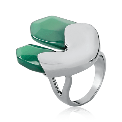 Anel Élémentaire - Ágata Verde Semijoias de luxo e design exclusivo