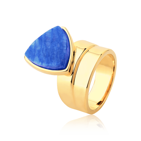 Anel Equilíbrio - Feldspato Azul Anil Semijoias de luxo e design exclusivo