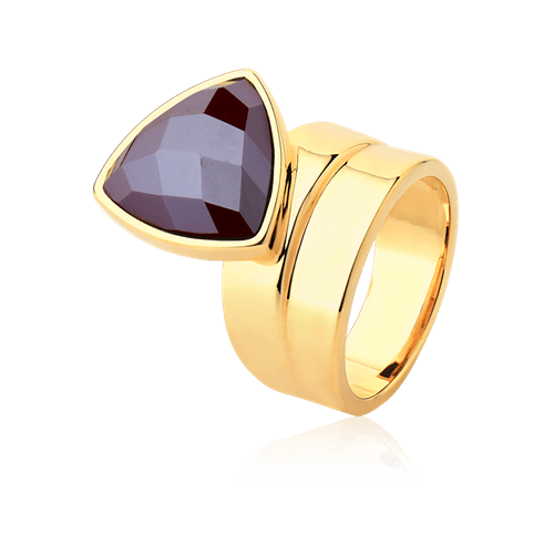 Anel Equilíbrio - Quartzo Fumê Semijoias de luxo e design exclusivo