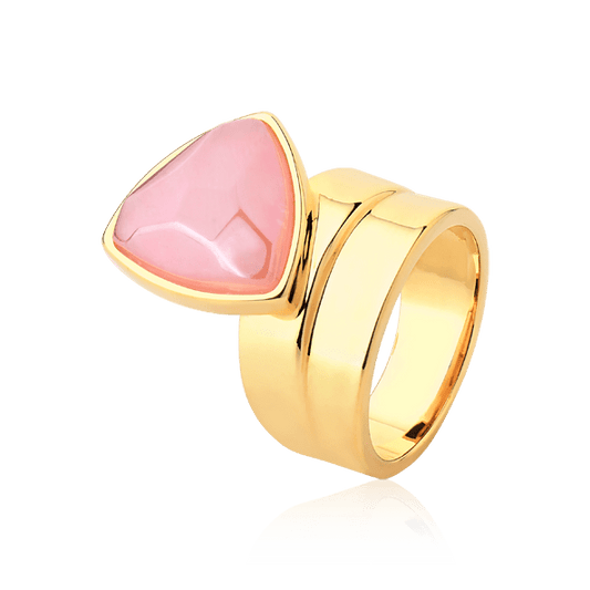 Anel Equilíbrio - Quartzo Rosa Semijoias de luxo e design exclusivo