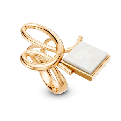 O Anel Esboço com Ágata Branca em Banho de Ouro 18K traduz a união entre linhas e formas, em um desenho limpo e simbólico. A pedra quadrada de Ágata Branca, que se equilibra de forma leve no traço orgânico da peça, simboliza serenidade e paz. Com um design simples e limpo, este anel é ideal para expressar uma elegância discreta e sofisticada no dia a dia, complementando qualquer visual com leveza.