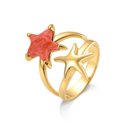 Anel Estelar - Feldspato Laranja Semijoias de luxo e design exclusivo