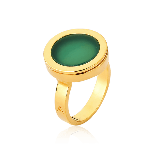 Anel Eterno - Ágata Verde Semijoias de luxo e design exclusivo