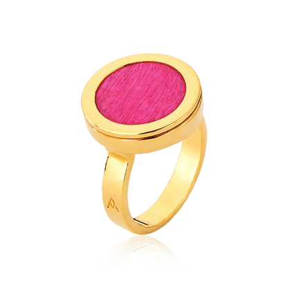 Anel Eterno - Feldspato Rosa Pink Semijoias de luxo e design exclusivo