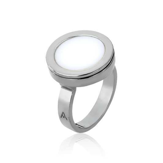 Anel Eterno - Porcelana Branca Semijoias de luxo e design exclusivo