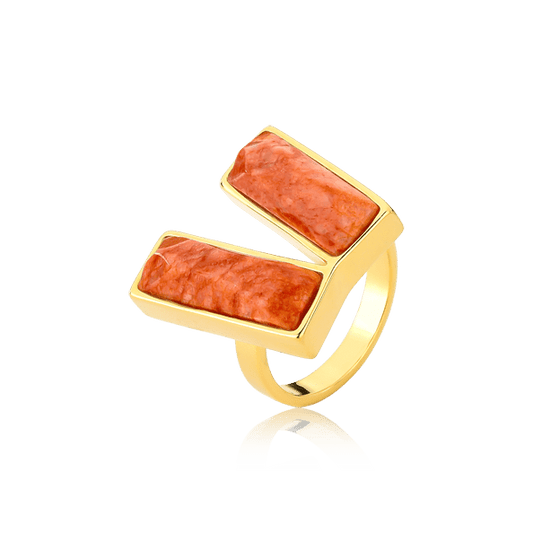 Anel Harmonie - Feldspato Laranja Semijoias de luxo e design exclusivo
