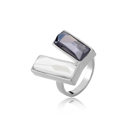 Anel Harmonie - Porcelana E Quartzo Semijoias de luxo e design exclusivo