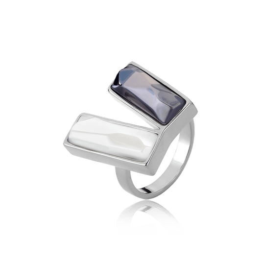 Anel Harmonie - Porcelana E Quartzo Semijoias de luxo e design exclusivo