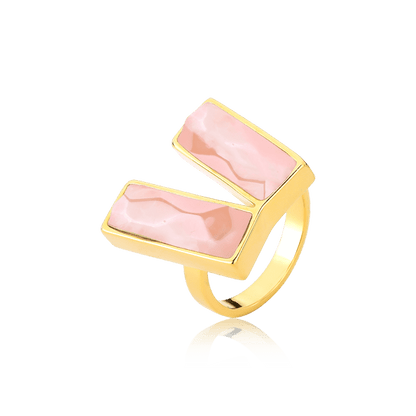 Anel Harmonie - Quartzo Rosa Semijoias de luxo e design exclusivo
