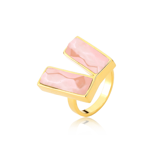 Anel Harmonie - Quartzo Rosa Semijoias de luxo e design exclusivo