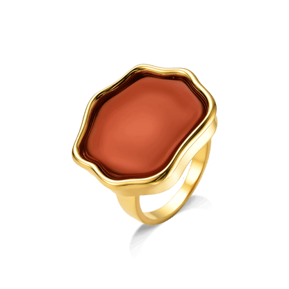 Anel Iduna - Ágata Vermelha Semijoias de luxo e design exclusivo