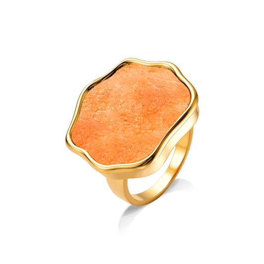 Anel Iduna - Feldspato Laranja Semijoias de luxo e design exclusivo