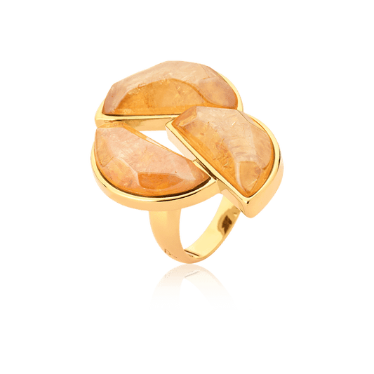 Anel Impacto - Citrino Semijoias de luxo e design exclusivo