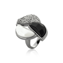 Drusa Platina + Porcelana Branca + Obsidiana Negra