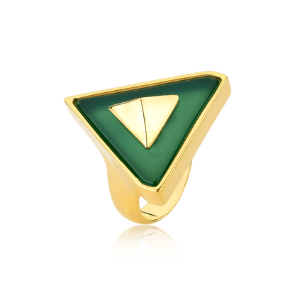 Anel Imperium - Ágata Verde Semijoias de luxo e design exclusivo