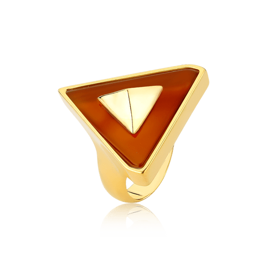 Anel Imperium - Ágata Vermelha Semijoias de luxo e design exclusivo