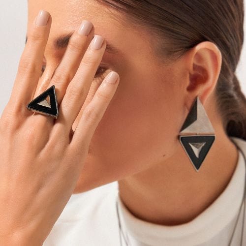 Anel Imperium - Obsidiana Negra Semijoias de luxo e design exclusivo