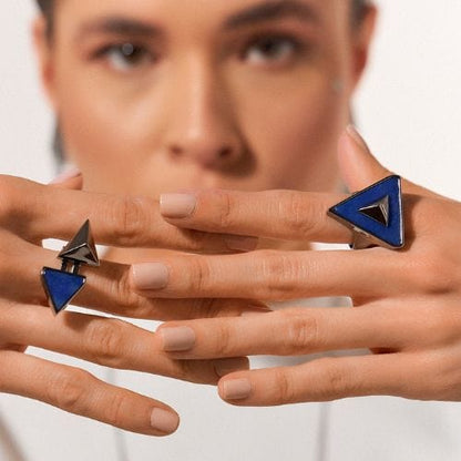 Anel Imperium - Quartzo Azul Anil Semijoias de luxo e design exclusivo