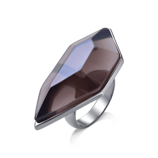 Anel Impulso - Quartzo Fumê Semijoias de luxo e design exclusivo