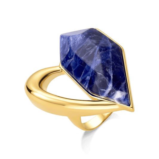 Anel Intensa - Sodalita Azul Semijoias de luxo e design exclusivo