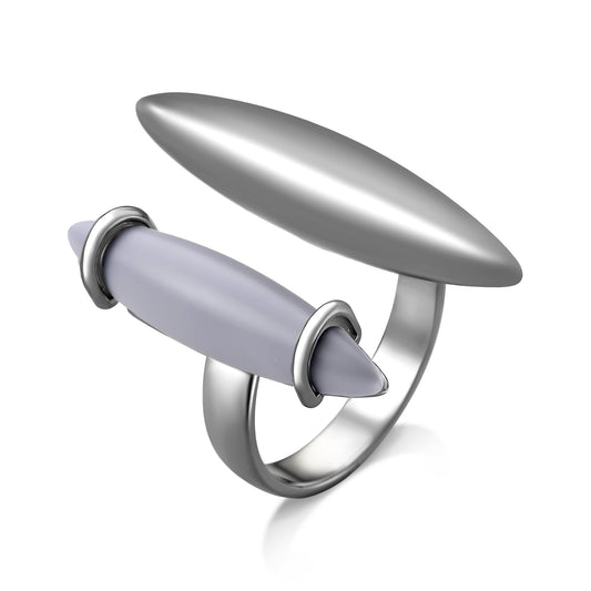 Use o Anel Intuir com: Resina Azul Hortência em Banho de Ródio Negro para trazer calma e serenidade. AIMER JOIAS