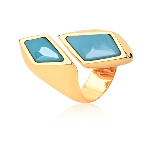 Anel Jasmim - Azul Céu Semijoias de luxo e design exclusivo